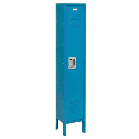 GLOBAL INDUSTRIAL 1-Tier 1 Door Locker, 12Wx12Dx60H, Blue, Assembled 968250BL